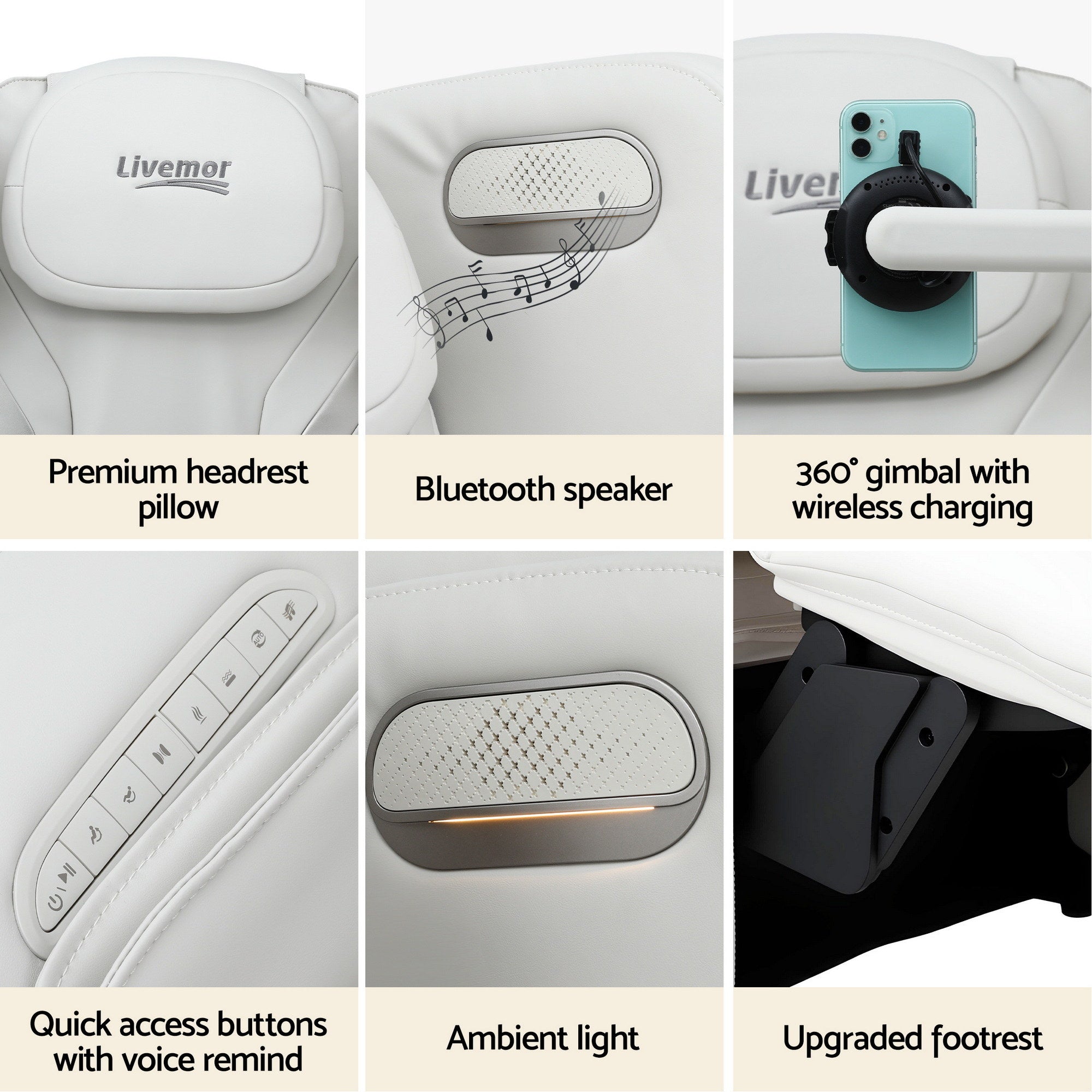 Massage Chairs: Livemor Massage Chair Electric Vibration Recliner Chair ZENO