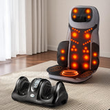 Massagers: Livemor 8-nodes Full Back Massage Seat Cushion Heating With Foot Massagers