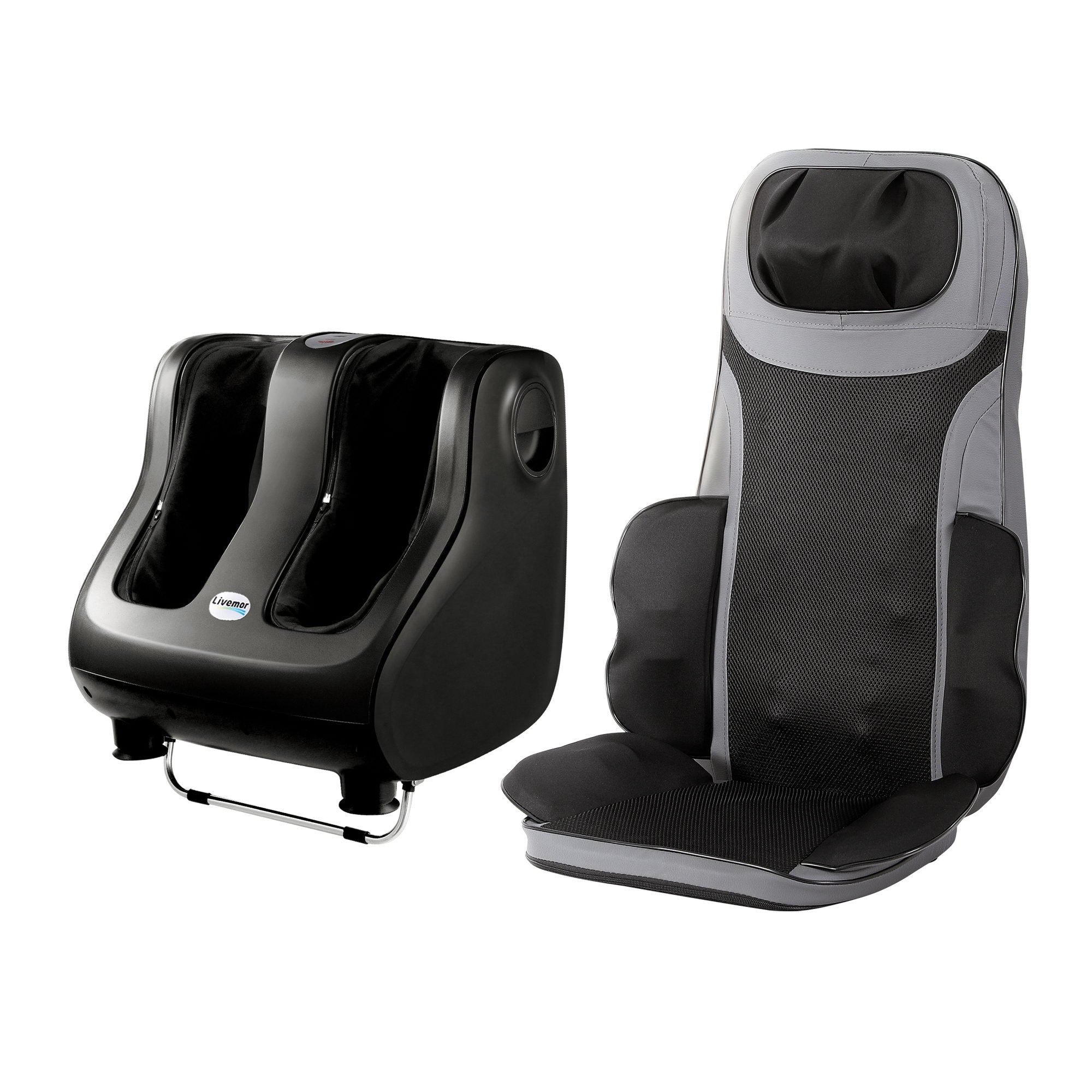 Massagers: Livemor Full Back Massage Seat Cushion Heating With 360° Foot Massagers