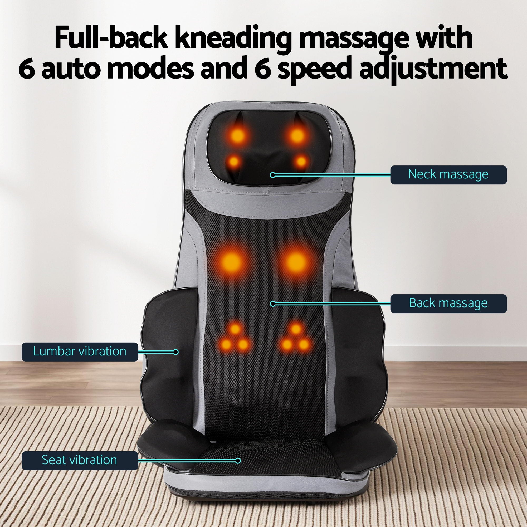 Massagers: Livemor Full Back Massage Seat Cushion Heating With 360° Foot Massagers