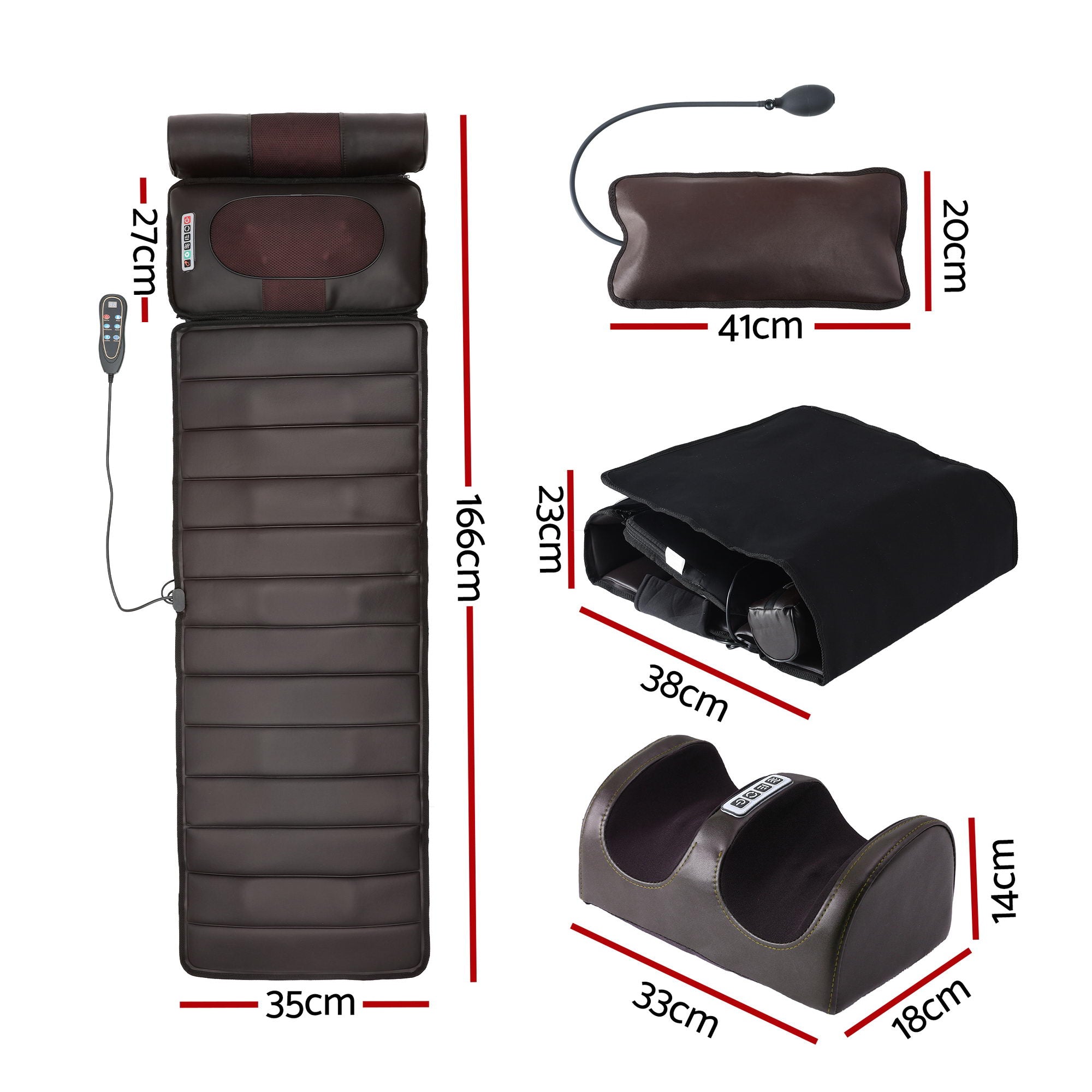 Massagers: Livemor Massage Mat Kneading Neck Foot Massager Heated Vibration Airbag Mattress
