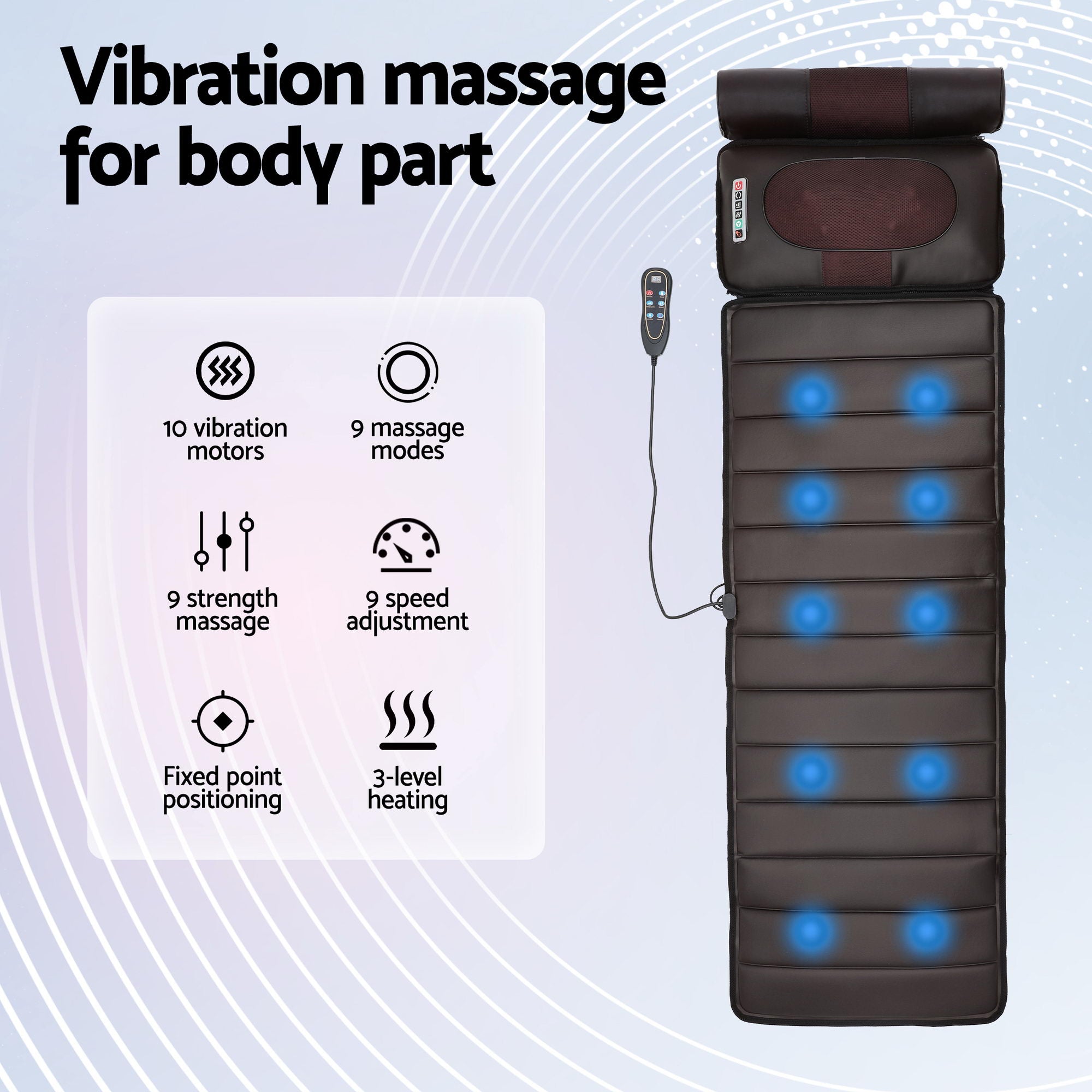 Massagers: Livemor Massage Mat Kneading Neck Foot Massager Heated Vibration Airbag Mattress