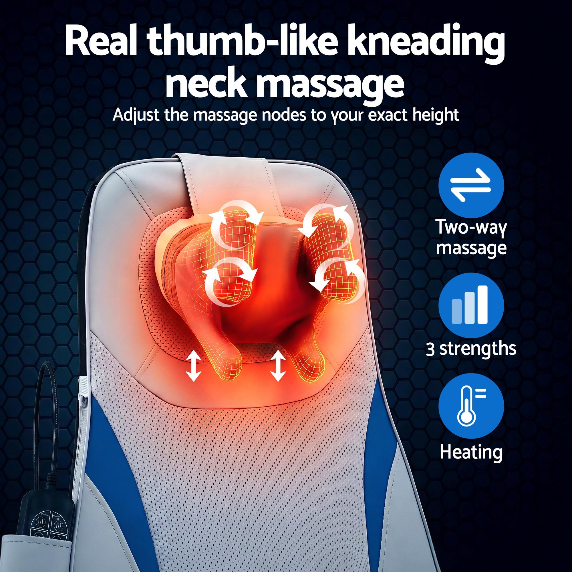 Massagers: Livemor Full Back Massage Cushion 3D Kneading Heating Massage Seats