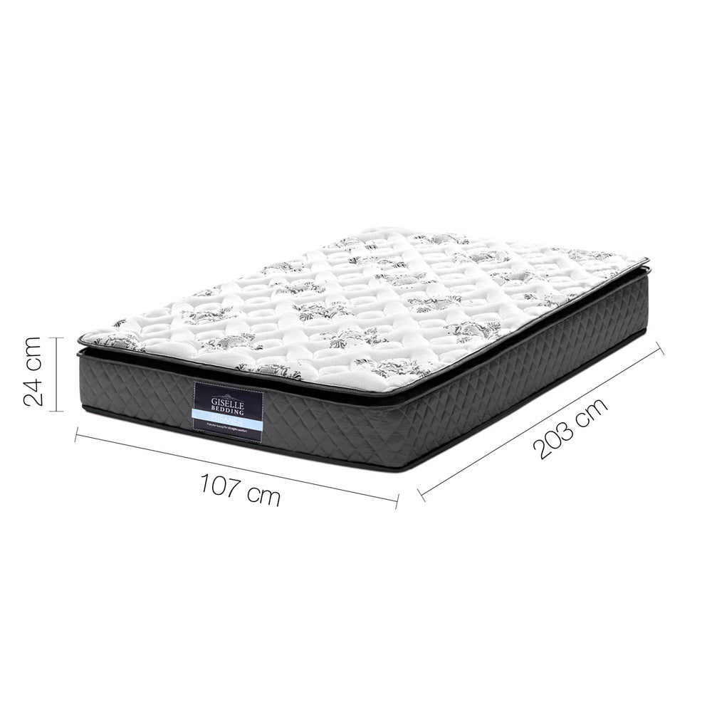 King Single Mattress: Giselle Bedding 24cm Mattress Pillow Top King Single