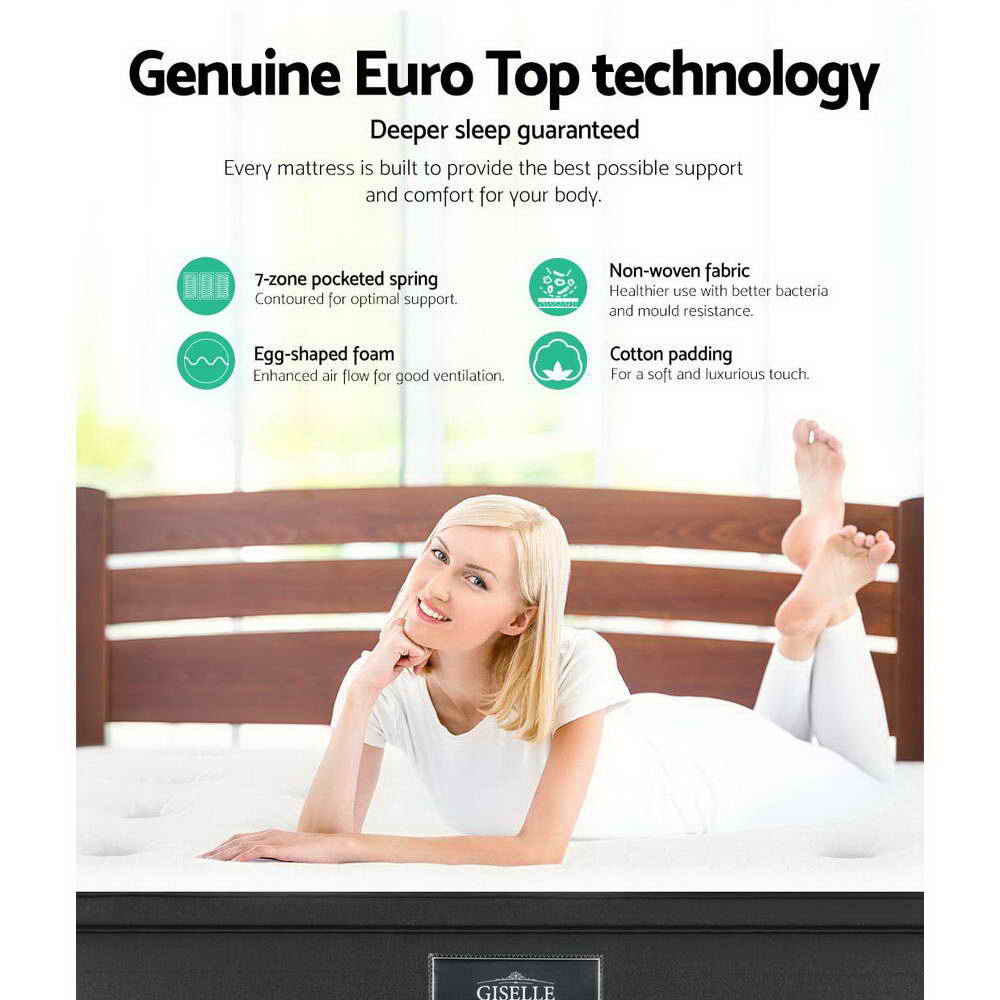Double Mattress: Giselle Bedding 34cm Mattress Euro Top Double