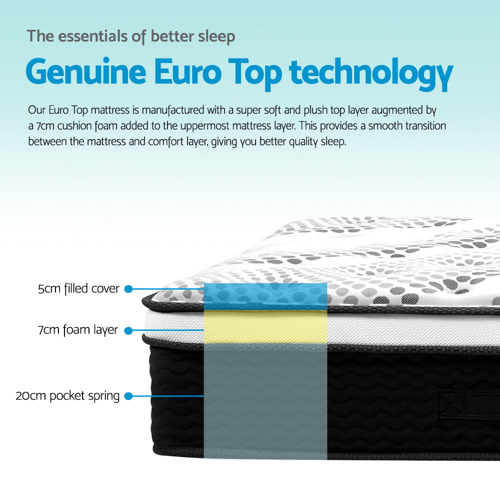 King Size Mattress: Giselle Bedding 32cm Mattress Euro Top King