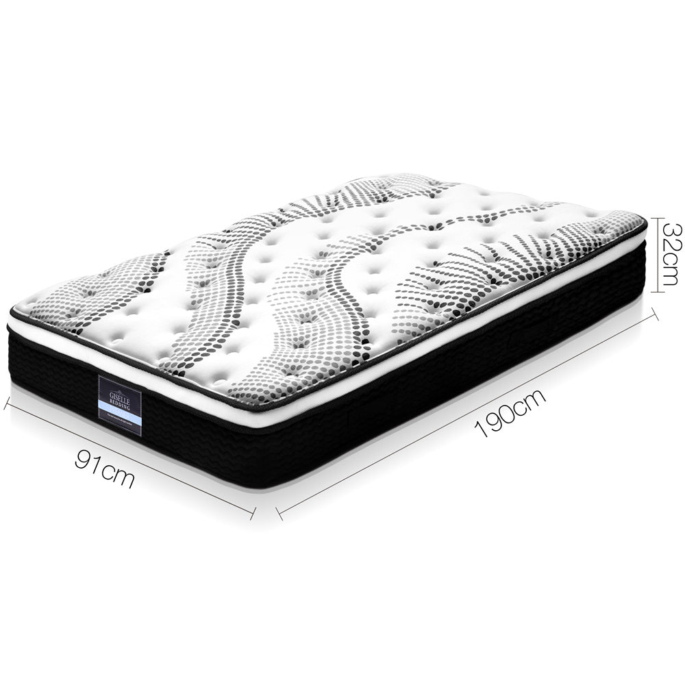 Single Mattress: Giselle Bedding 32cm Mattress Euro Top Single