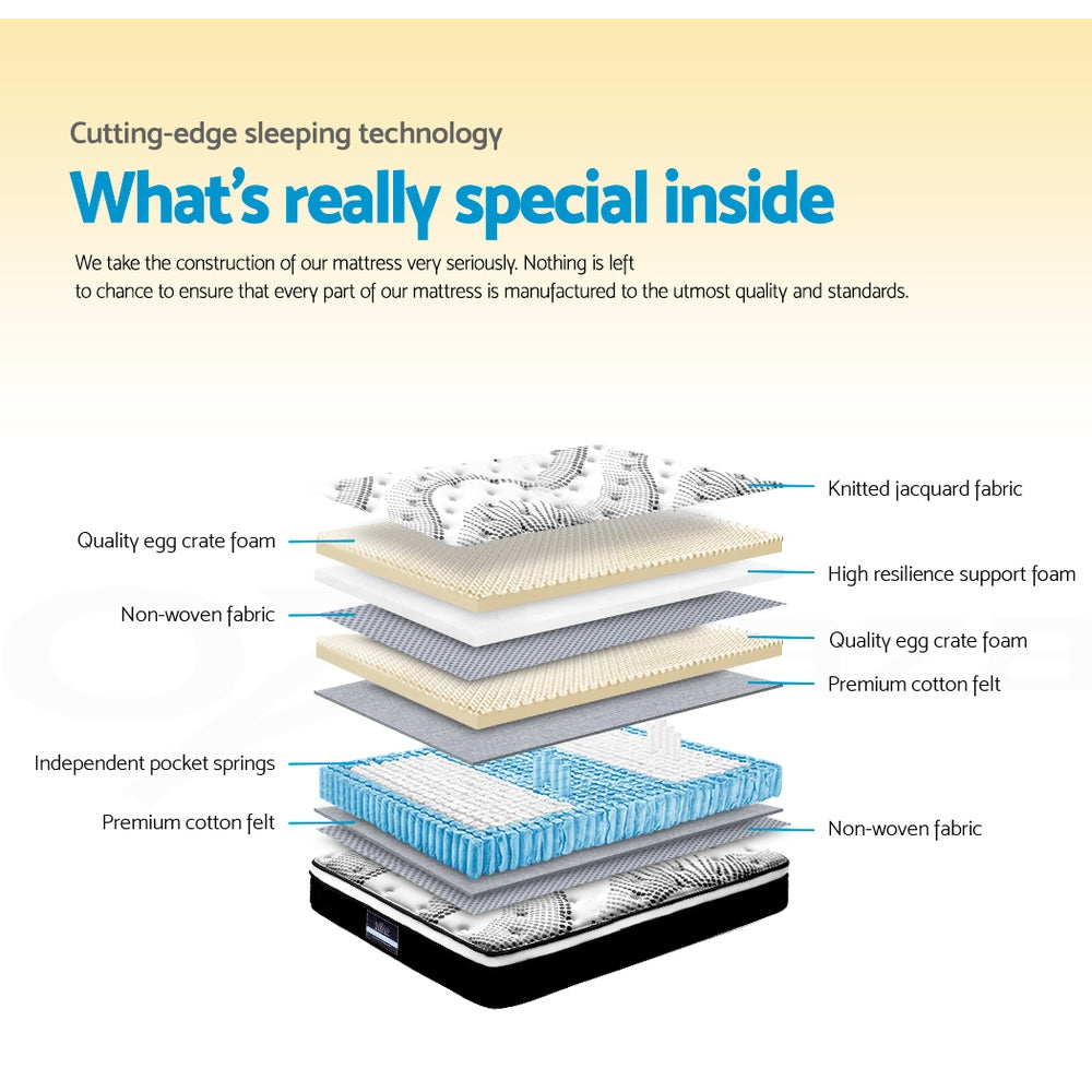 Single Mattress: Giselle Bedding 32cm Mattress Euro Top Single