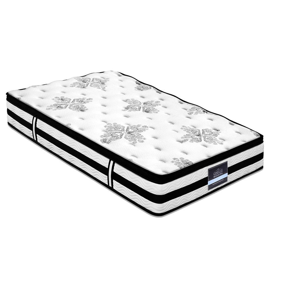 King Single Mattress: Giselle Bedding 34cm Mattress Euro Top Pocket Spring King Single