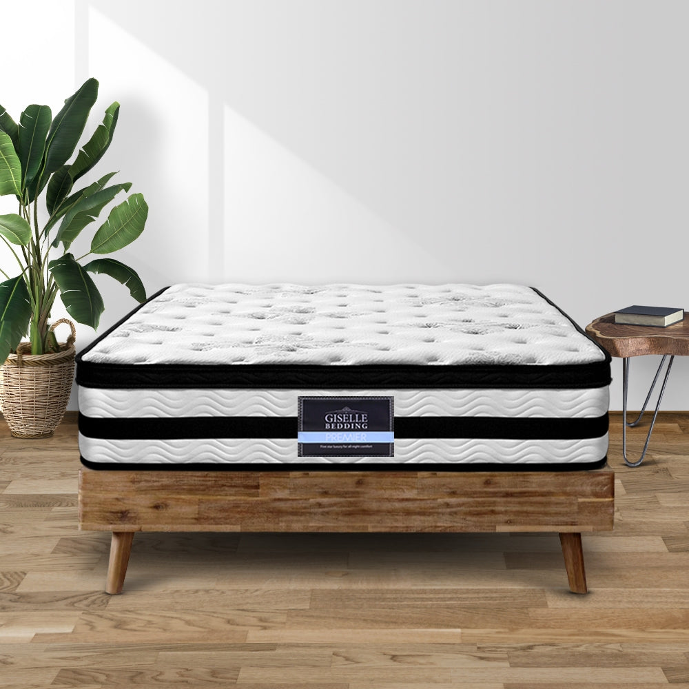 Single Mattress: Giselle Bedding 34cm Mattress Euro Top Pocket Spring Single