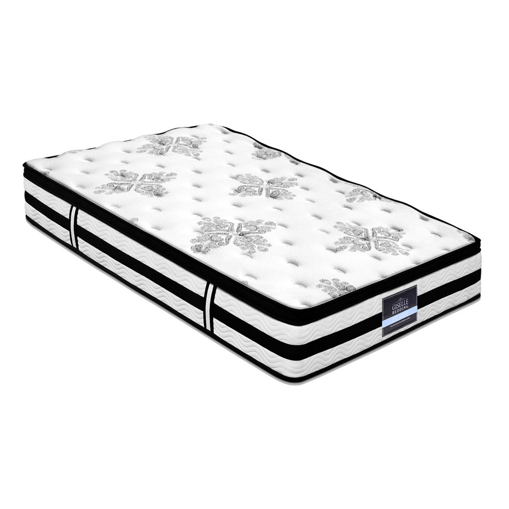 Single Mattress: Giselle Bedding 34cm Mattress Euro Top Pocket Spring Single