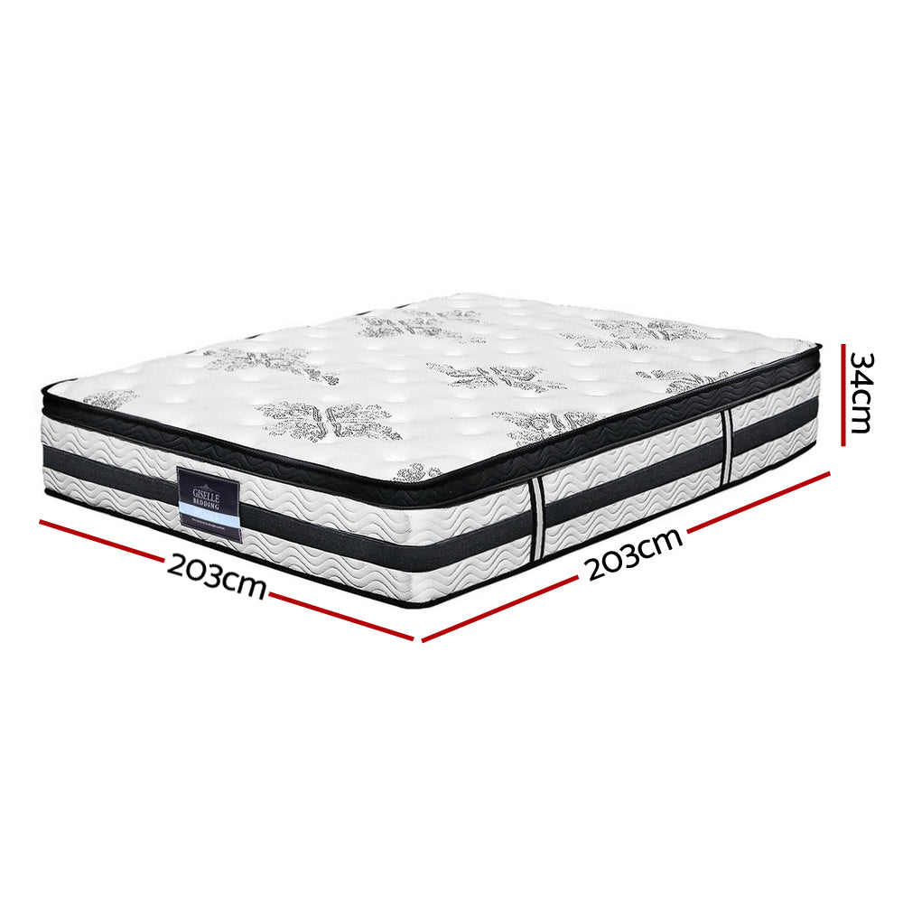 King Size Mattress: Giselle Bedding 34cm Mattress Euro Top Pocket Spring Super King