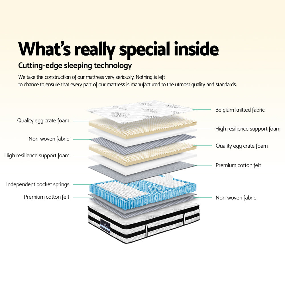 King Size Mattress: Giselle Bedding 34cm Mattress Euro Top Pocket Spring Super King