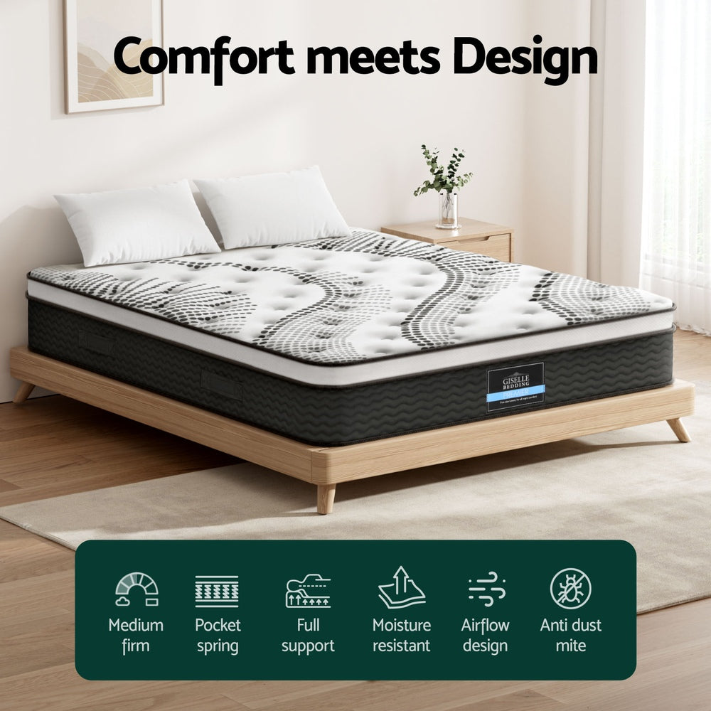 King Size Mattress: Giselle Bedding 32cm Mattress Euro Top Super King