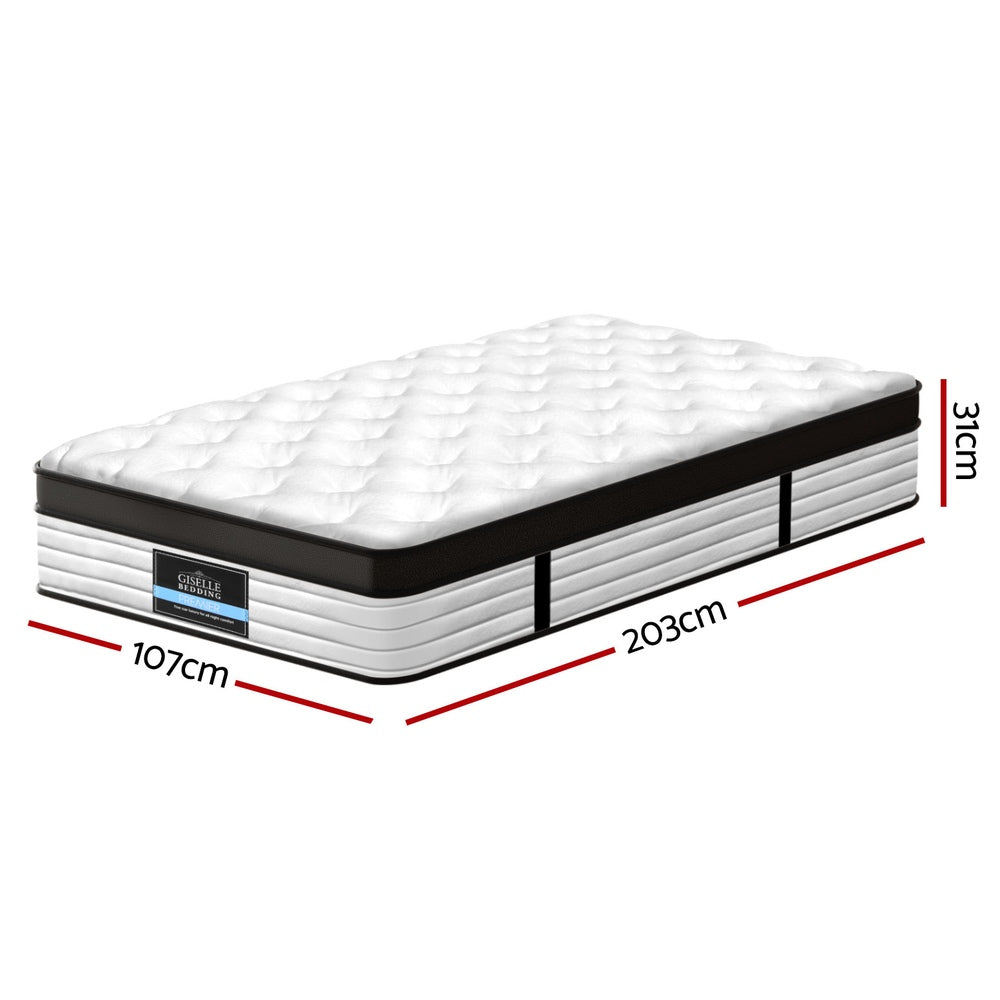 Single Mattress: Giselle Bedding 31cm Mattress Euro Top King Single