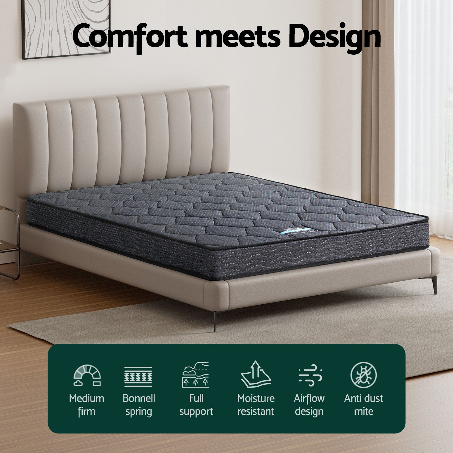 Queen Mattress: 16cm Mattress Giselle Bonnell Spring Queen