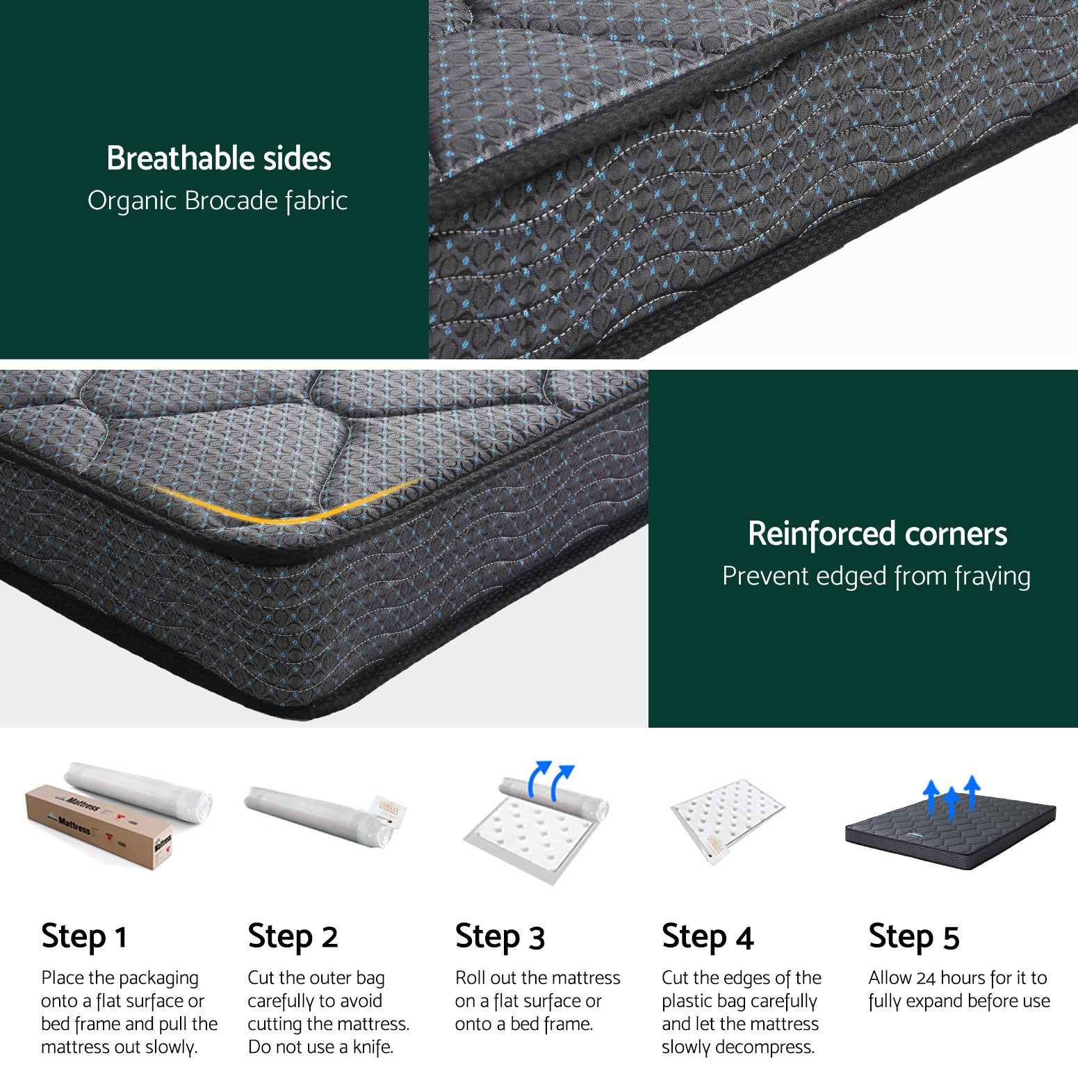 Queen Mattress: 16cm Mattress Giselle Bonnell Spring Queen