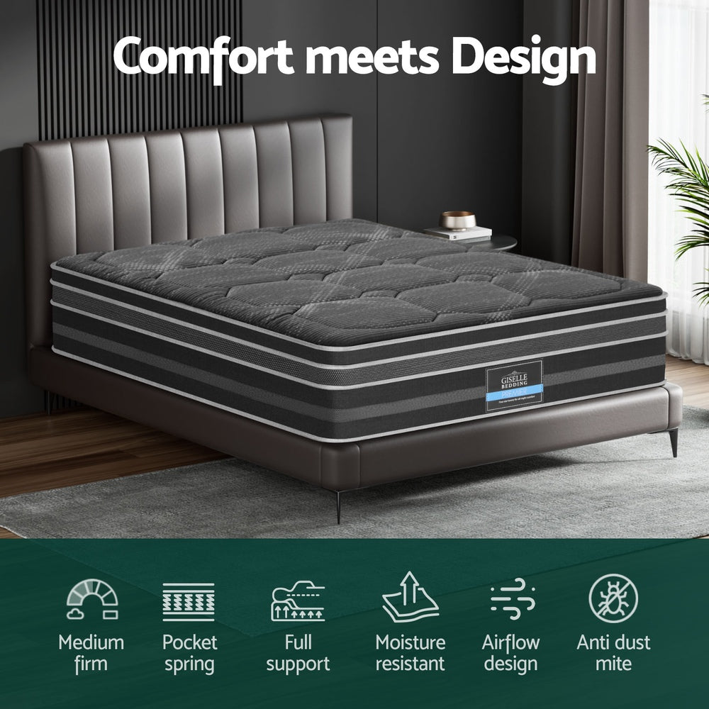 Giselle Mattress 35cm Hybrid Pocket Spring Euro Top Double