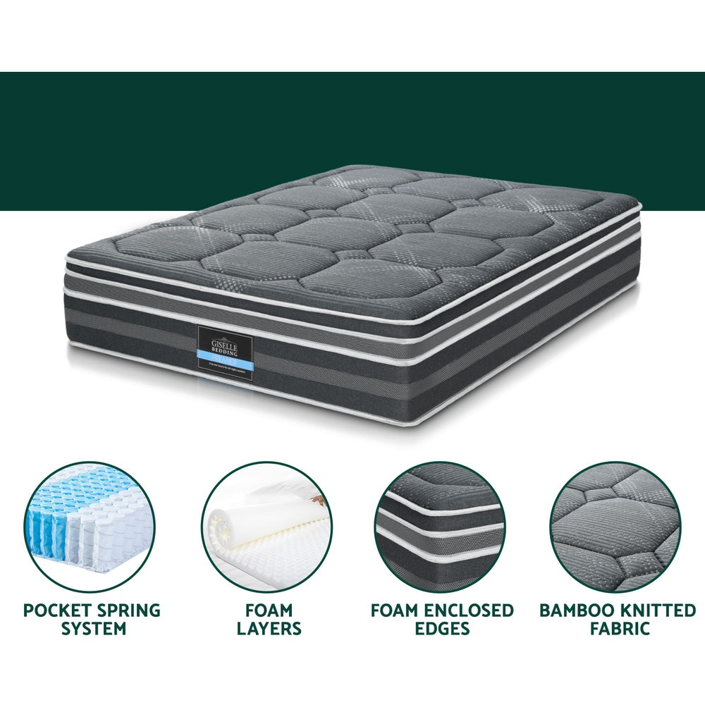 Giselle Mattress 35cm Hybrid Pocket Spring Euro Top Double