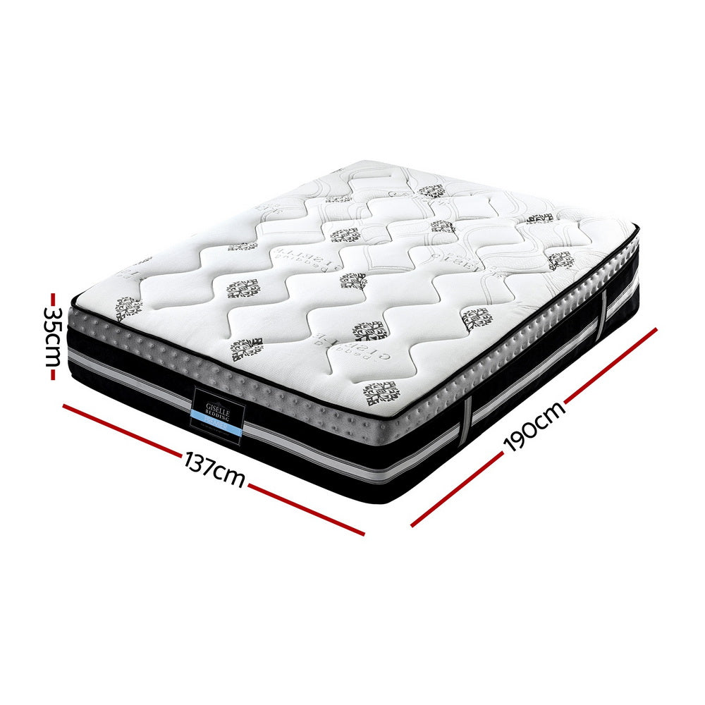 Double Mattress: Giselle Bedding Double Mattress 35cm Bed in a Box Pocket Spring Gel Memory Foam