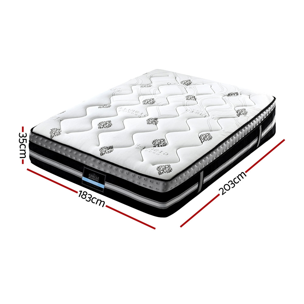 King Size Mattress: Giselle Bedding King Mattress 35cm Bed in a Box Pocket Spring Gel Memory Foam