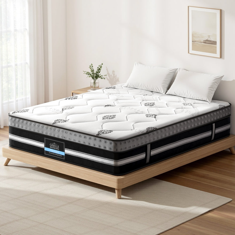 King Size Mattress: Giselle Bedding King Mattress 35cm Bed in a Box Pocket Spring Gel Memory Foam