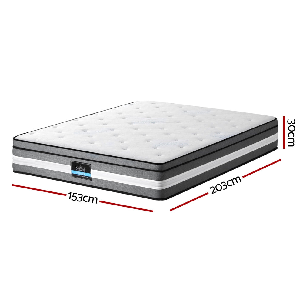 Queen Mattress: Giselle Bedding 30cm Mattress Gel Foam Pocket Spring Queen
