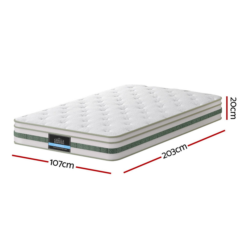Single Mattress: 20cm Giselle Mattress King Single Green Tea Mattresses