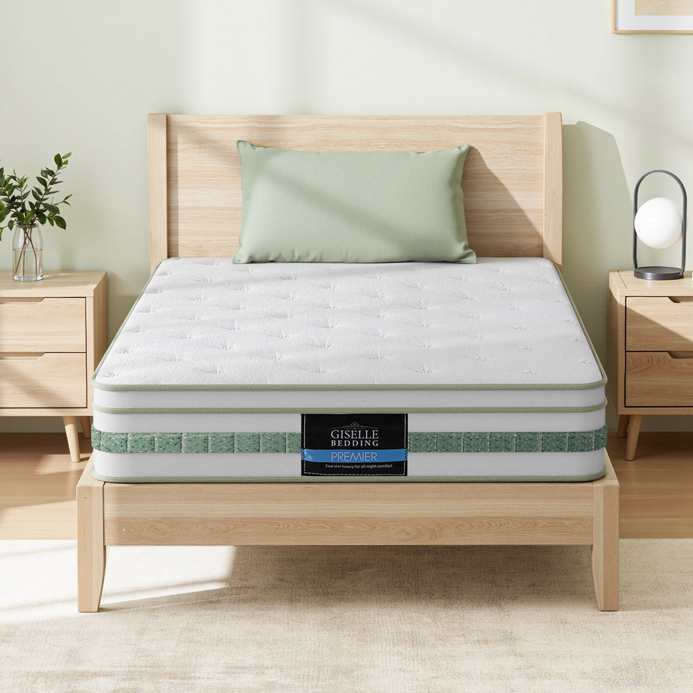 Single Mattress: 20cm Giselle Mattress King Single Green Tea Mattresses