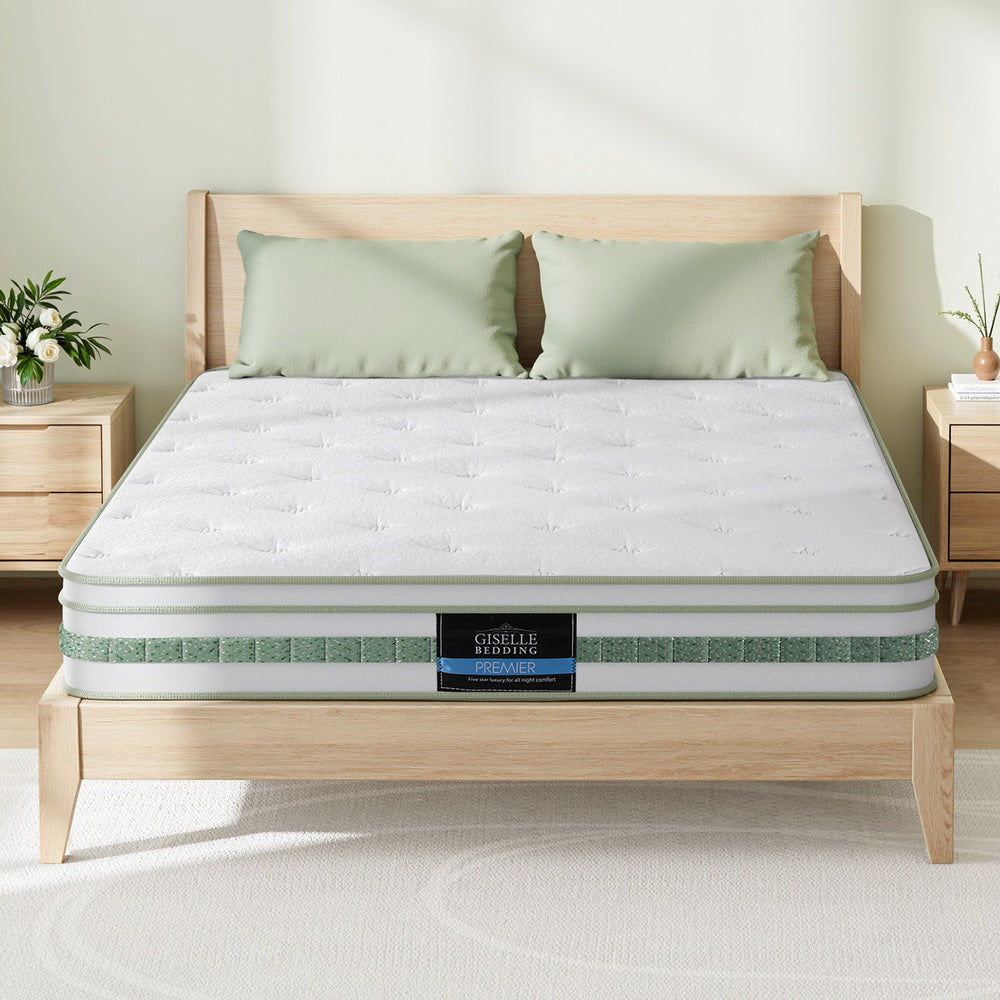 Queen Mattress: 20cm Giselle Mattress Queen Green Tea Mattresses