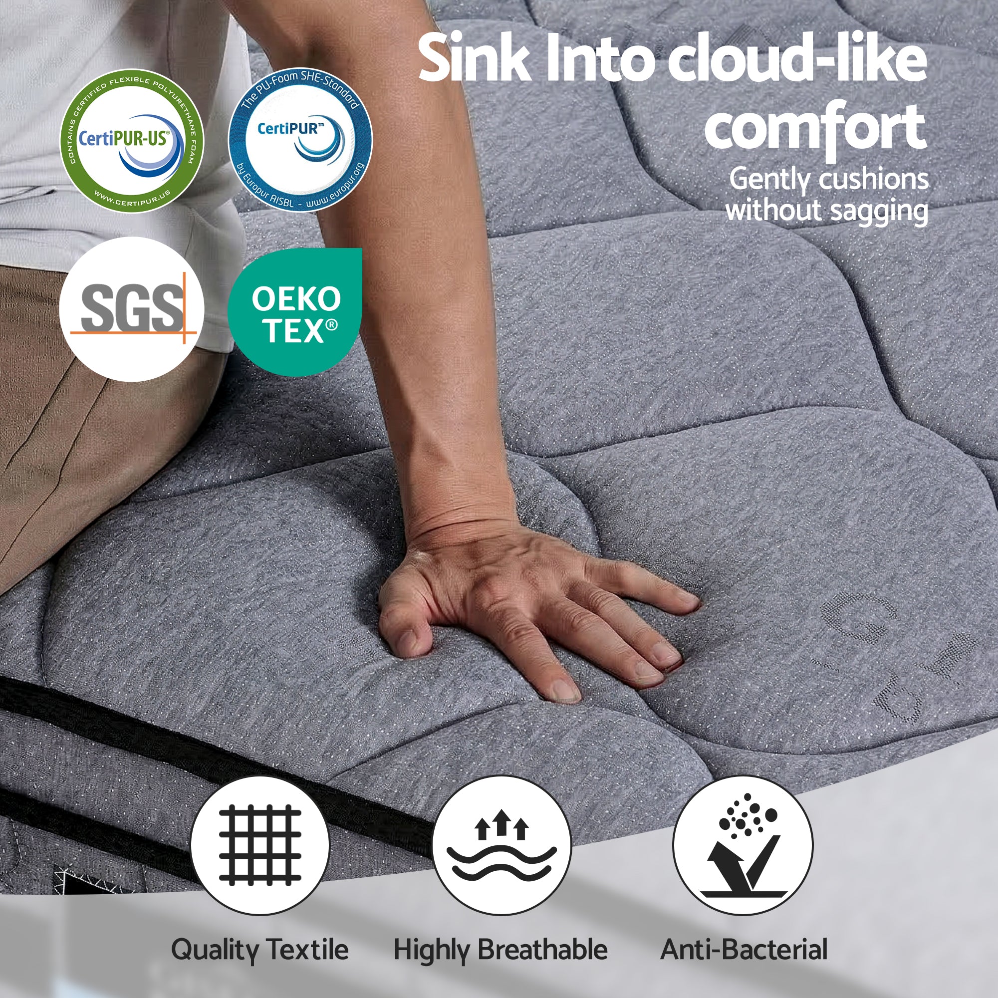 Giselle Bedding 34cm Double Mattress Hybrid, Pocket Spring Bed Mattress