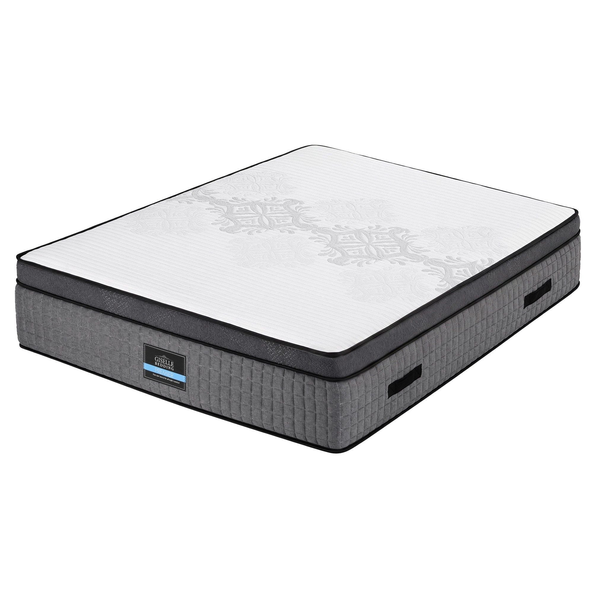 Giselle Bedding Double Mattress 37cm 4-in-1 Adjustable Firmness Cooling Gel Memory Foam Dual-Zone Flippable for Couples