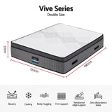 Giselle Bedding Double Mattress 37cm 4-in-1 Adjustable Firmness Cooling Gel Memory Foam Dual-Zone Flippable for Couples