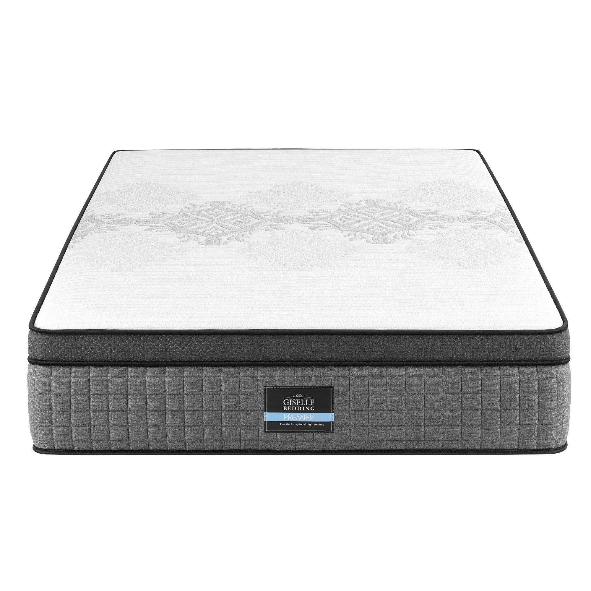 Giselle Bedding Double Mattress 37cm 4-in-1 Adjustable Firmness Cooling Gel Memory Foam Dual-Zone Flippable for Couples