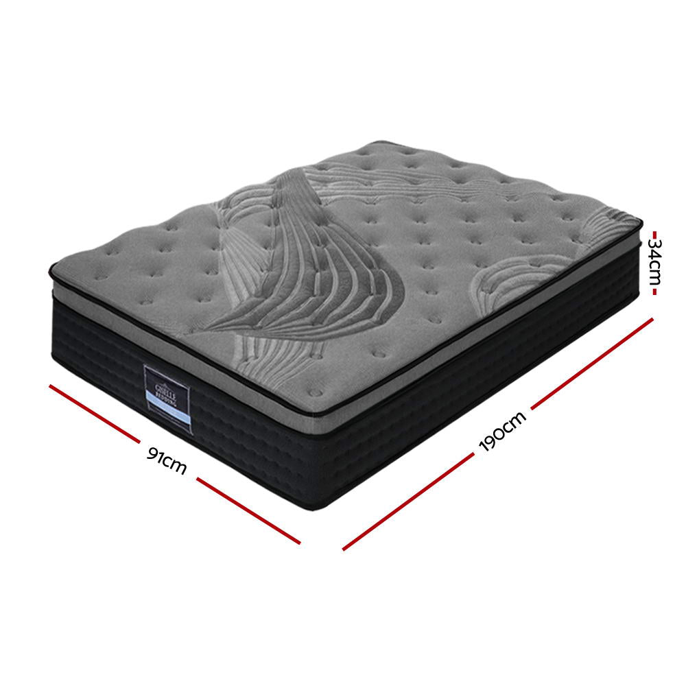 Single Mattress: Giselle Bedding 34cm Mattress Bamboo Cover Single