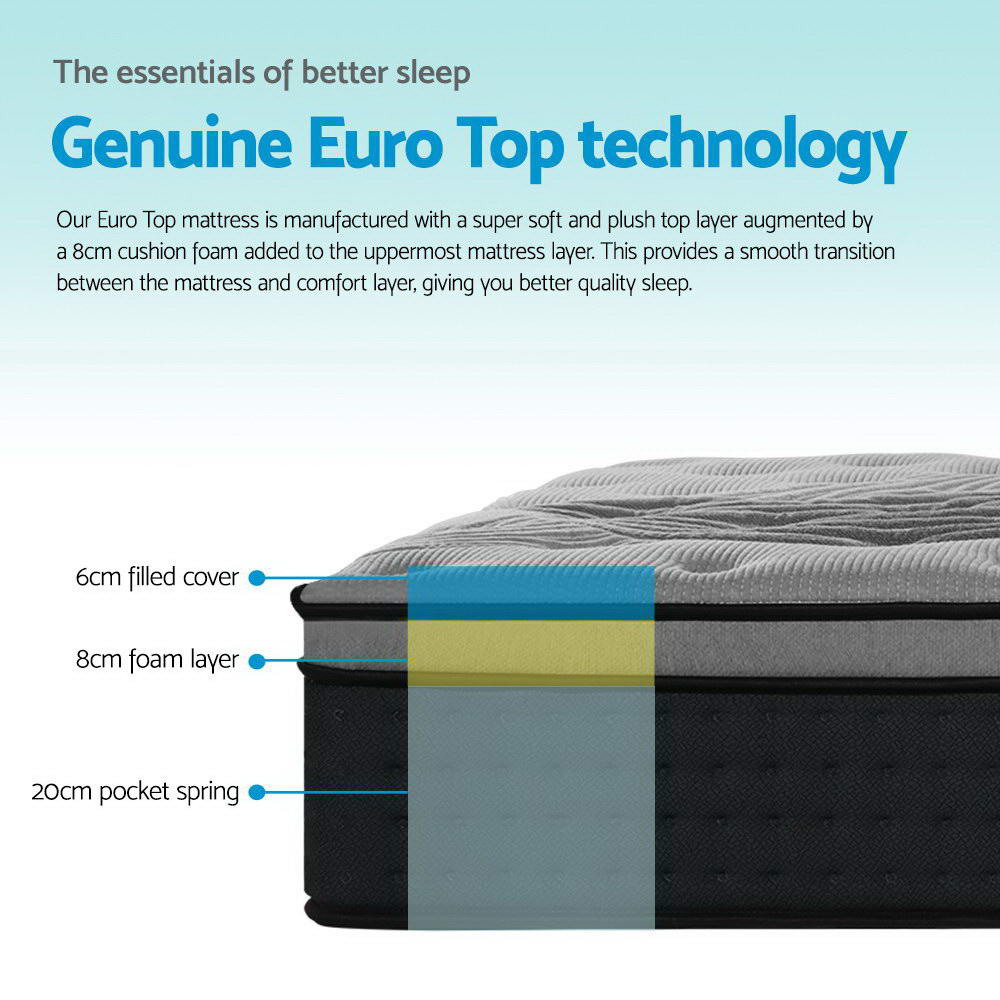 Single Mattress: Giselle Bedding 34cm Mattress Bamboo Cover Single