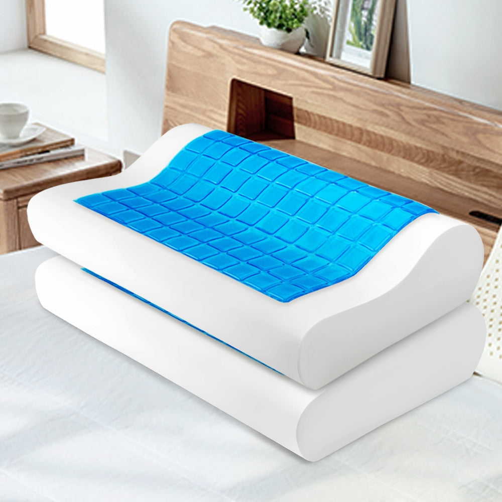 Pillows: Giselle Bedding Contour Pillow Cool Gel Twin Pack