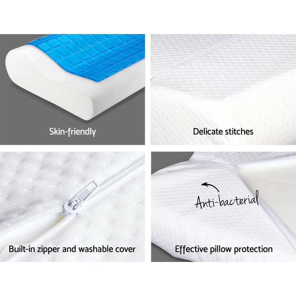 Pillows: Giselle Bedding Contour Pillow Cool Gel Twin Pack