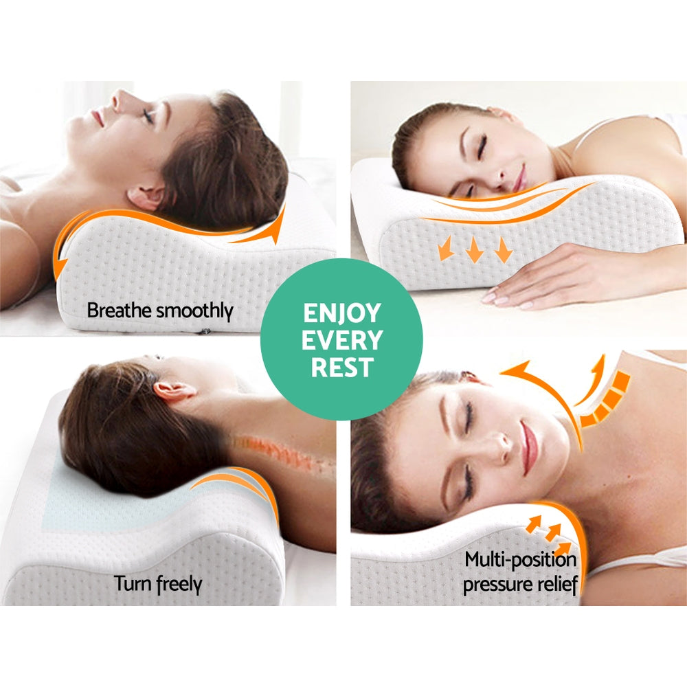 Pillows: Giselle Bedding Contour Pillow Cool Gel Twin Pack
