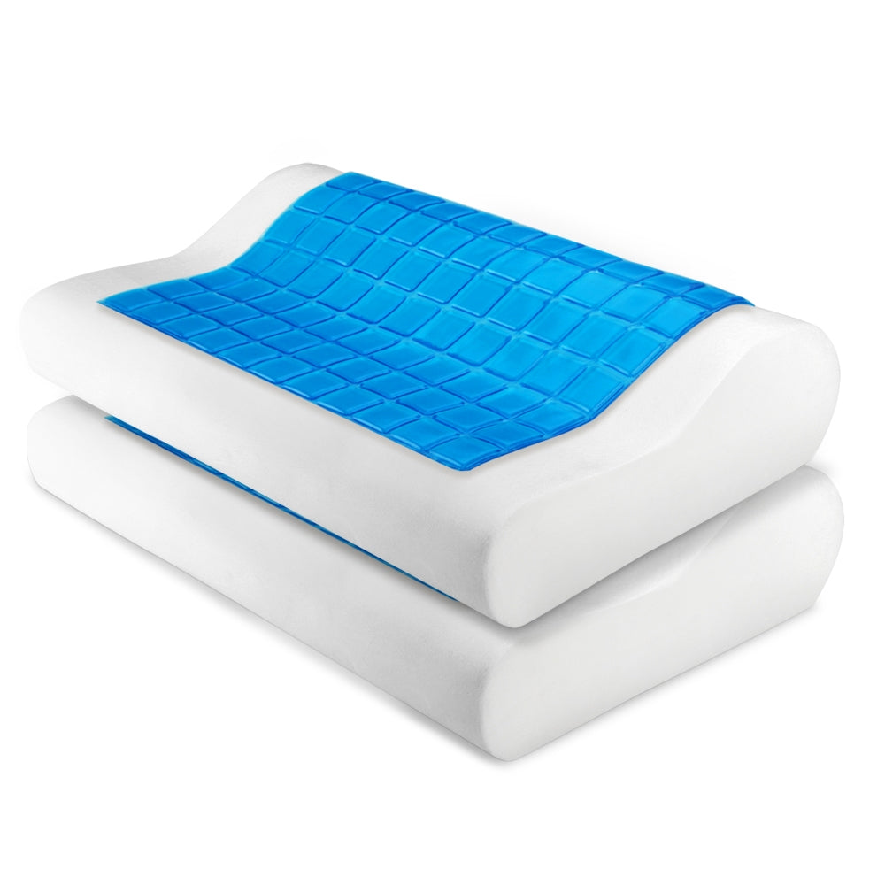 Pillows: Giselle Bedding Contour Pillow Cool Gel Twin Pack
