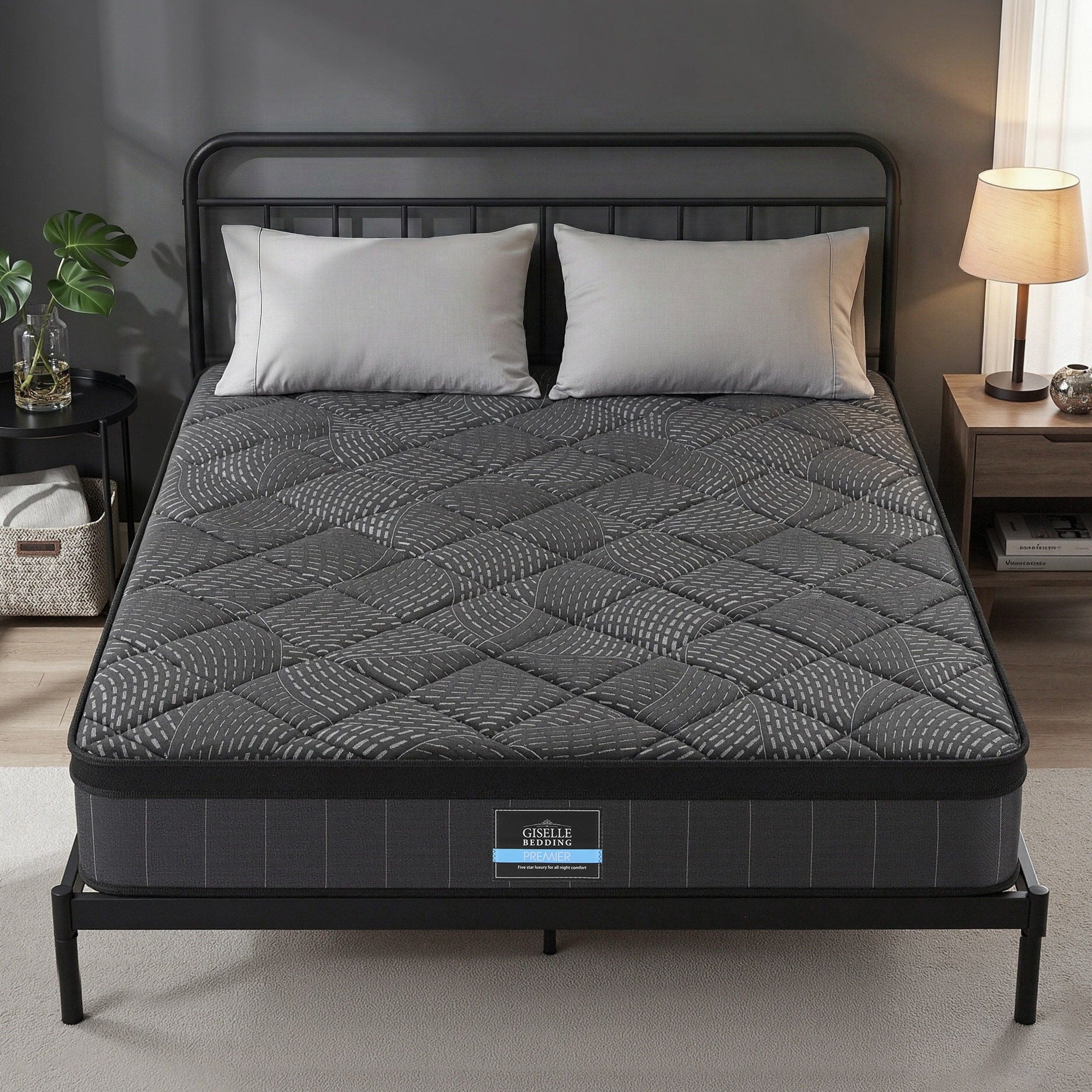 Double Mattress: Giselle Bedding Double Mattress 25cm Pocket Spring Latex Euro Top Medium Firm Bed