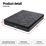 Double Mattress: Giselle Bedding Double Mattress 25cm Pocket Spring Latex Euro Top Medium Firm Bed