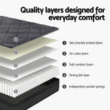 Double Mattress: Giselle Bedding Double Mattress 25cm Pocket Spring Latex Euro Top Medium Firm Bed