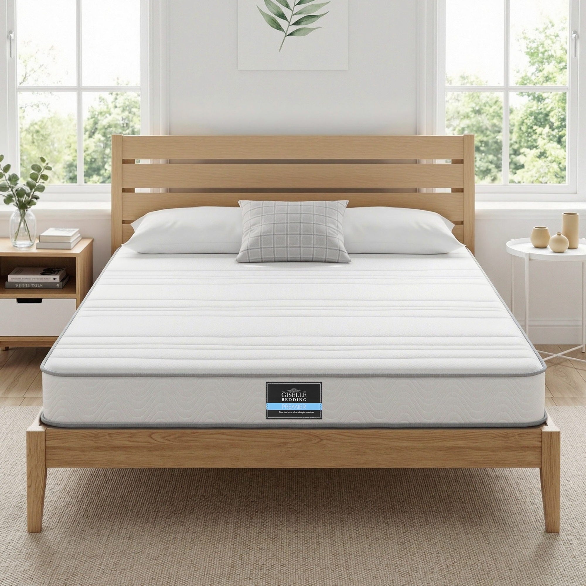 Queen Mattress: Giselle Queen Mattress 20cm with Reinforced Edge Support Egg-Crate Foam