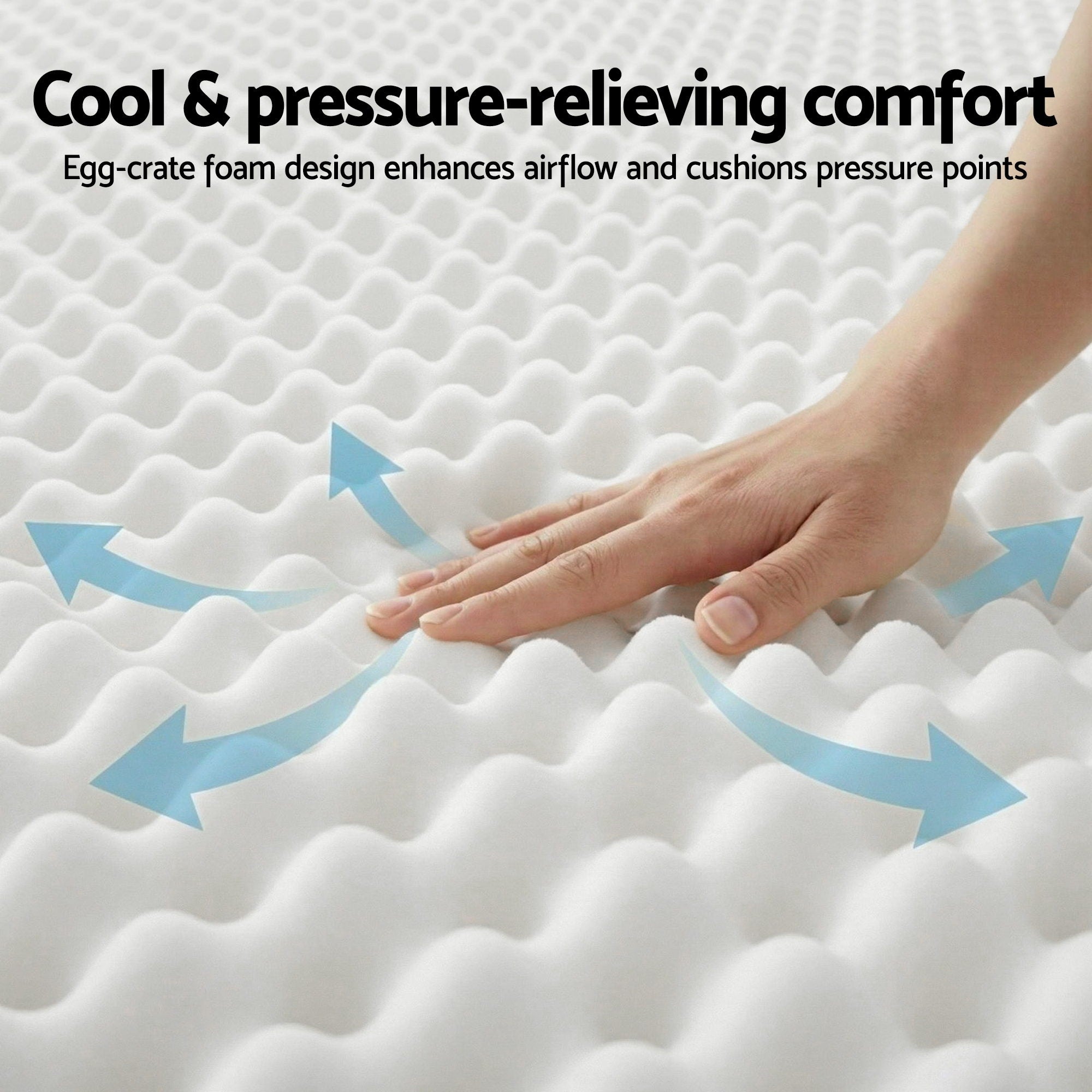 Queen Mattress: Giselle Queen Mattress 20cm with Reinforced Edge Support Egg-Crate Foam