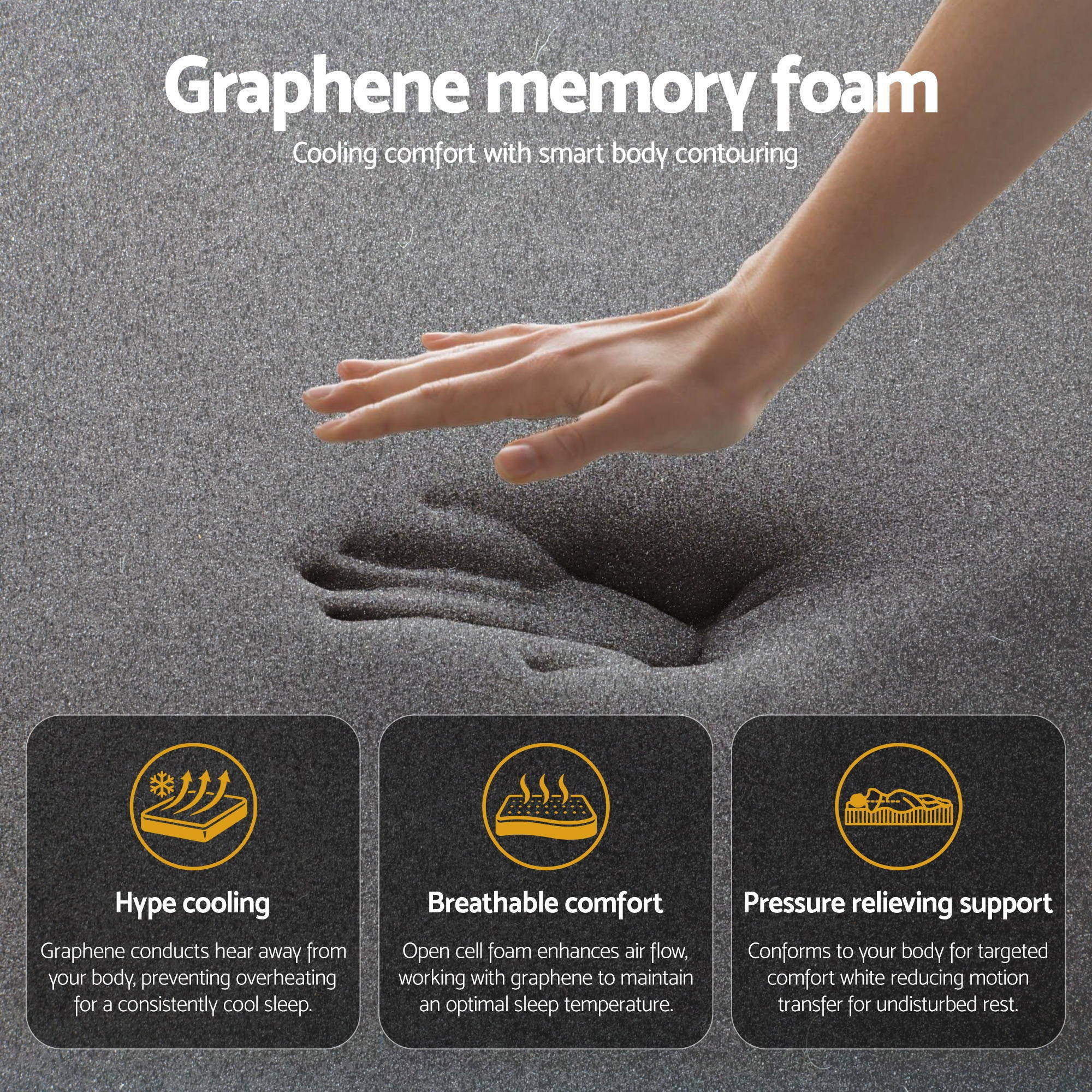 Giselle Bedding Double Mattress 35cm Euro Top with Graphene Cooling Comfort Medium Firm
