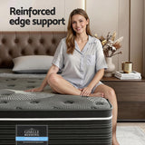 Giselle Bedding Single Mattress 35cm Euro Top with Graphene Cooling Comfort Medium Firm