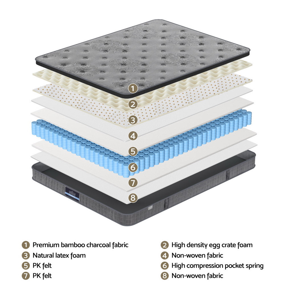 Pillows: 26cm Giselle Mattress Double Latex Foam Mattresses