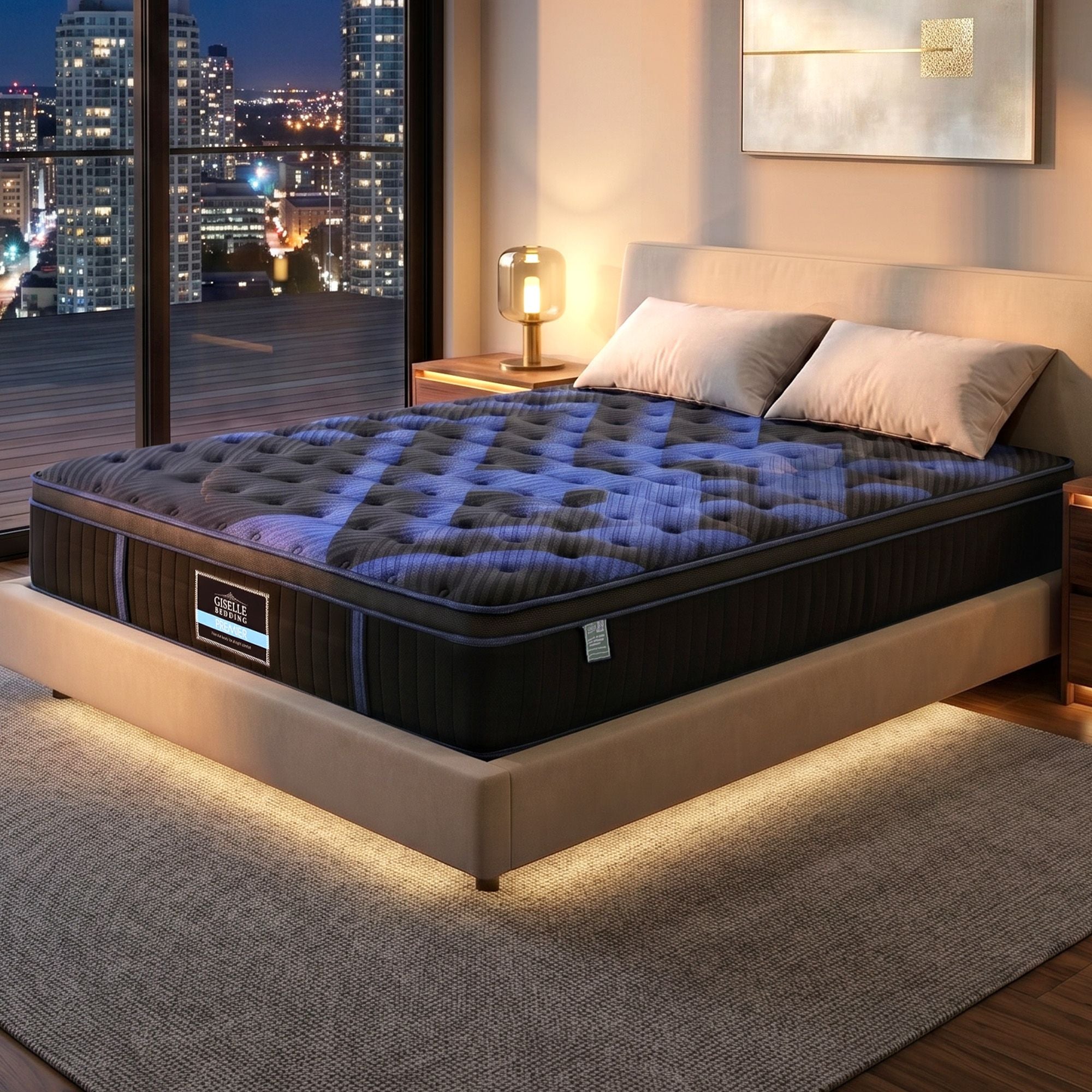 Giselle 34cm Queen Hybrid Mattress with Cooling Gel Memory Foam and Edge Support
