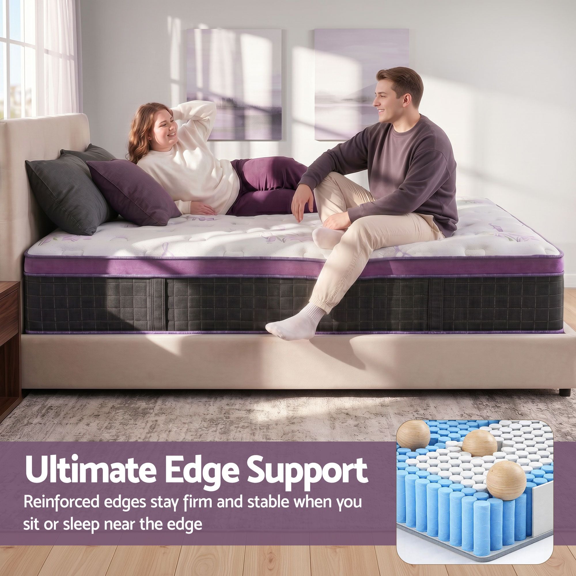 Giselle Queen Euro Top Mattress Firm Pocket Spring Edge Support